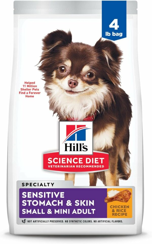 Hill's Science Diet Sensitive Stomach & Skin, Dry Dog Food, Chicken Recipe, 4 lb Bag